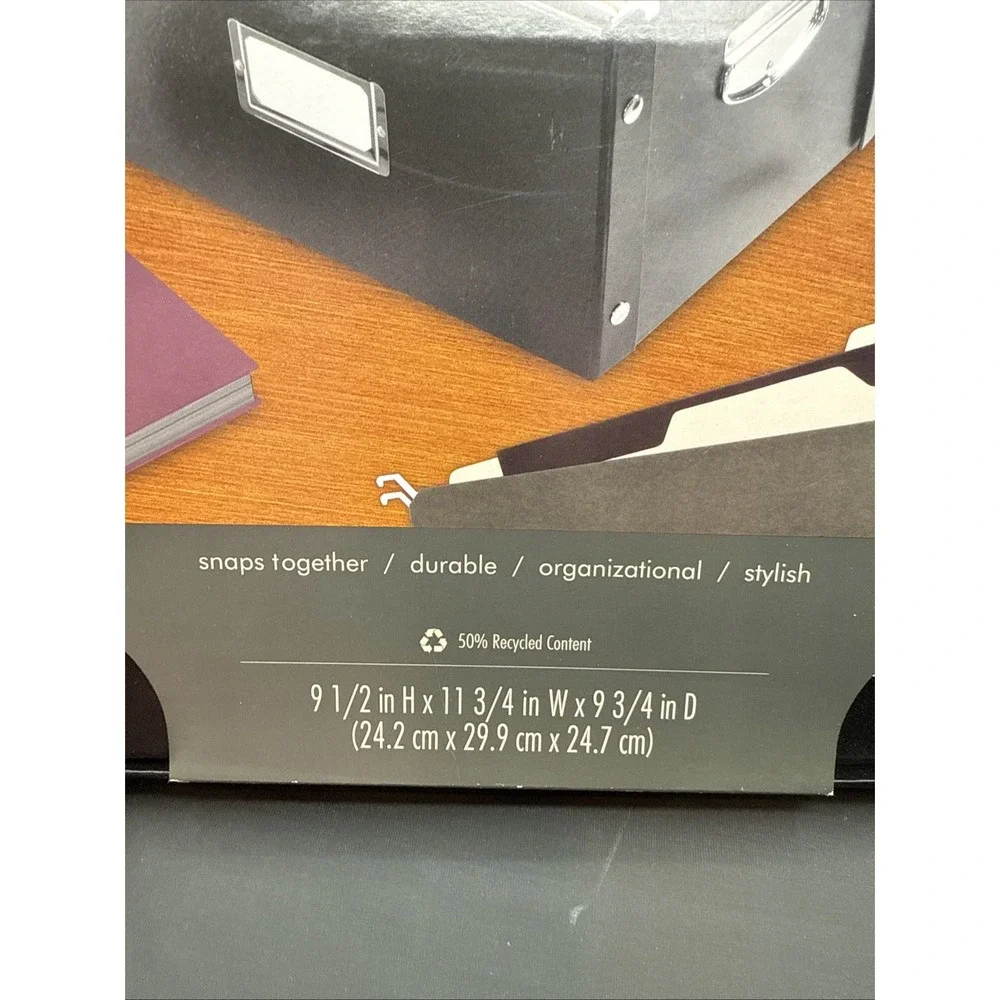 Snap-N-Store Letter-Size‎ File Box, Black 9x11x9 File Storage Box snaps
